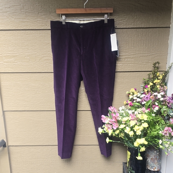 Ralph Lauren Other - Ralph Lauren Made in Italy Plum Corduroy Tailored Dress Pants  30x27 Cropped